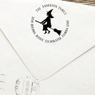 Halloween Witch Retour Adres Aangepast Zelfinktende Stempel