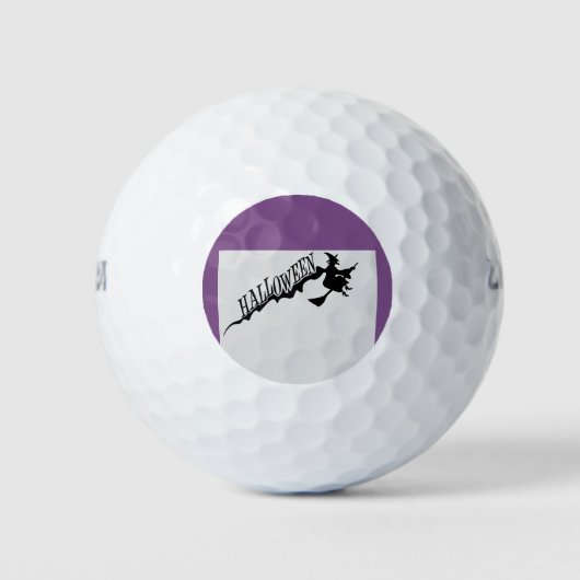 Halloween Witch Riding Broom Thunder_Cove Golfballen (Voorkant)