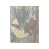 Halloween Witch Riding Broomstick met kat Notitieblok (Gedraaid)