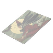 Halloween Witch Riding Broomstick met kat Notitieblok (Schuin)