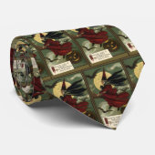 Halloween Witch Riding Broomstick met kat Stropdas (Opgerold)