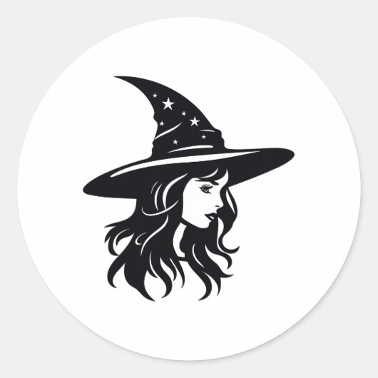 Halloween Witch Ronde Sticker (Voorkant)