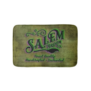 Halloween Witch Salem Broom Company Sign Badmat