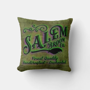 Halloween Witch Salem Broom Company Sign Kussen