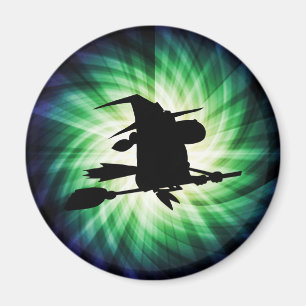 Halloween Witch Silhouette; Cool Magneet