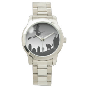 HALLOWEEN WITCH SILHOUETTE HORLOGE