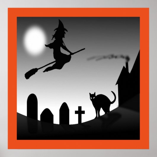 HALLOWEEN WITCH SILHOUETTE POSTER (Voorkant)