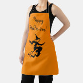 Halloween Witch Sinaasappel Zwart All-Over Print S Schort (Insitu)