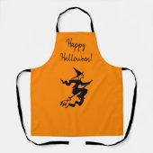 Halloween Witch Sinaasappel Zwart All-Over Print S Schort (Voorkant)