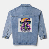 Halloween Witch Skeleton Jean Jacket (Verso)