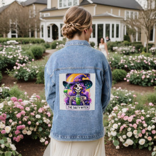 Halloween Witch Skeleton Jean Jacket