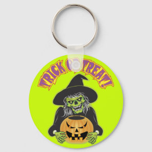 Halloween Witch Skull Sleutelhanger