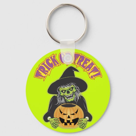 Halloween Witch Skull Sleutelhanger (Voorkant)