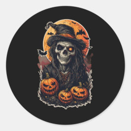 Halloween Witch Skulls – Spooky Gothic Witchcraft Ronde Sticker
