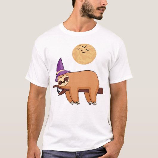 Halloween Witch Sloth Oversized T-Shirt (Devant)