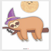 Halloween Witch Sloth Oversized T-Shirt Sticker (Vel)