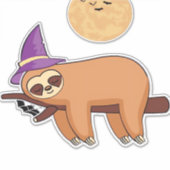 Halloween Witch Sloth Oversized T-Shirt Sticker (Voorkant)
