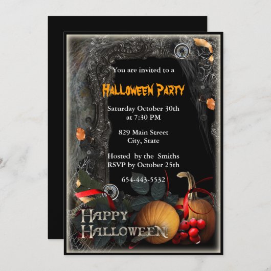 Halloween Witch Spell Book Party Uitnodiging (Voorkant / Achterkant)