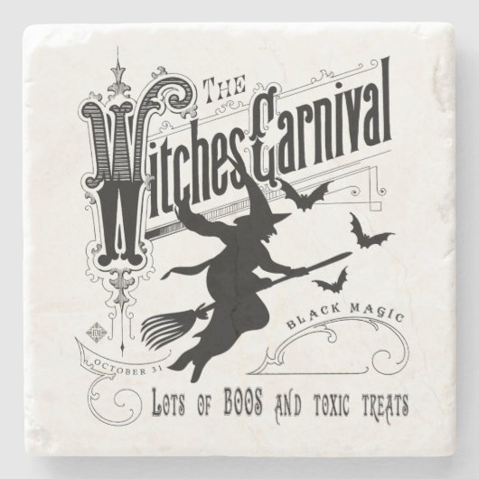 Halloween Witch Stenen Onderzetter (Voorkant)