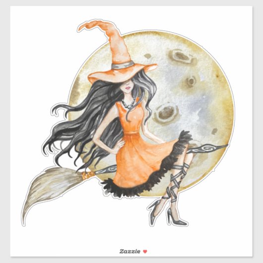 Halloween Witch Sticker (Vel)