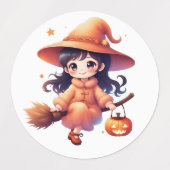 Halloween Witch Stickers - Schattigee Pumpkin Witc (Design 2)