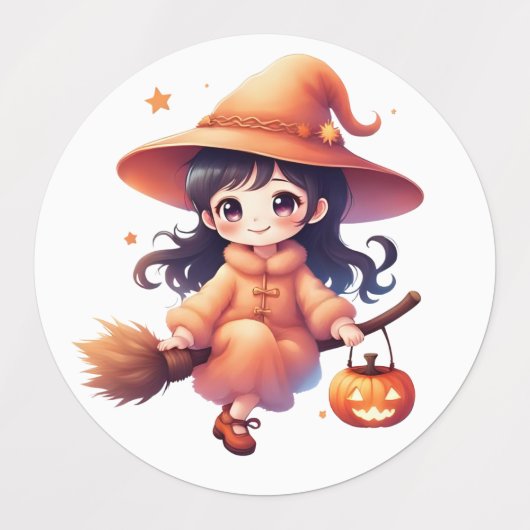 Halloween Witch Stickers - Schattigee Pumpkin Witc (Design 2)