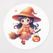 Halloween Witch Stickers - Schattigee Pumpkin Witc (Design 1)