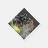 Halloween Witch Stirring Cauldron Servet (Hoek)