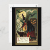  Halloween Witch Stirring Magic Cauldron Briefkaart (Voorkant / Achterkant)