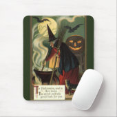 Halloween Witch Stirring Magic Cauldron Muismat (Met muis)