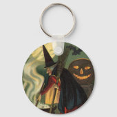  Halloween Witch Stirring Magic Cauldron Sleutelhanger (Achterkant)