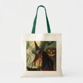  Halloween Witch Stirring Magic Cauldron Tote Bag (Voorkant)
