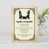 Halloween Witch Trouble is Breedpartij Kaart (Staand voorkant)