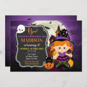 Halloween Witch Verjaardag Uitnodiging (Voorkant / Achterkant)