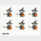 HALLOWEEN WITCH VIERKANTE STICKER (Vel)