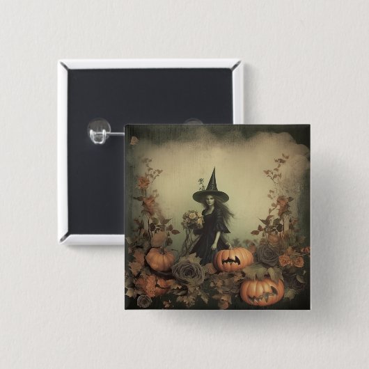 Halloween Witchcraft (3) Vierkante Button 5,1 Cm (Voorkant /achterkant)