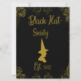 Halloween Witches Ball Black Pet Society Invitatio Kaart