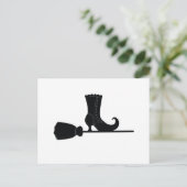 Halloween Witches Broom Briefkaart (Staand voorkant)