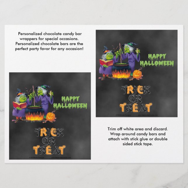 Halloween Witches Candybar Wrappers (Voorkant)