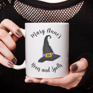 Halloween Witches Hat Cute Whimsical Script Koffiemok