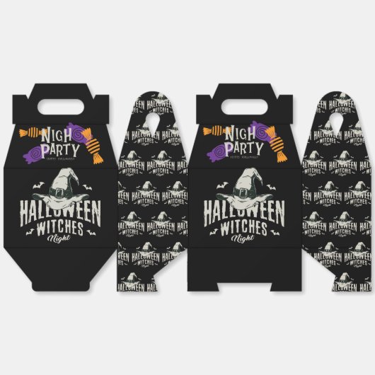 Halloween Witches Night Party Snoep Box Bedankdoosjes (Ongevouwen)