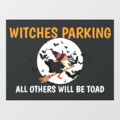 Halloween Witches Parking Humor Raamsticker (Vel)