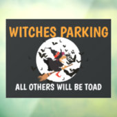 Halloween Witches Parking Humor Raamsticker (Vel 3)