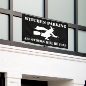 Halloween Witches Parking Humor Spandoek (Buitenkant Gebouw)