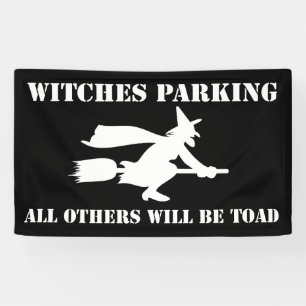 Halloween Witches Parking Humor Spandoek