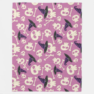 Halloween Witches Petten, Skulls en Botten Fleece Deken
