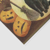 Halloween Witch's Black Cat & Pumpkins Tissuepapier (Detail)