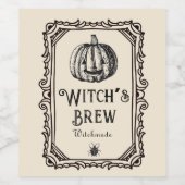 Halloween Witch's Brew Drink Funny Spooky Wine Wijn Etiket (Enkel label)