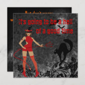 Halloween Witchy Devil Girl Kaart (Voorkant / Achterkant)