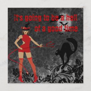 Halloween Witchy Devil Girl Kaart